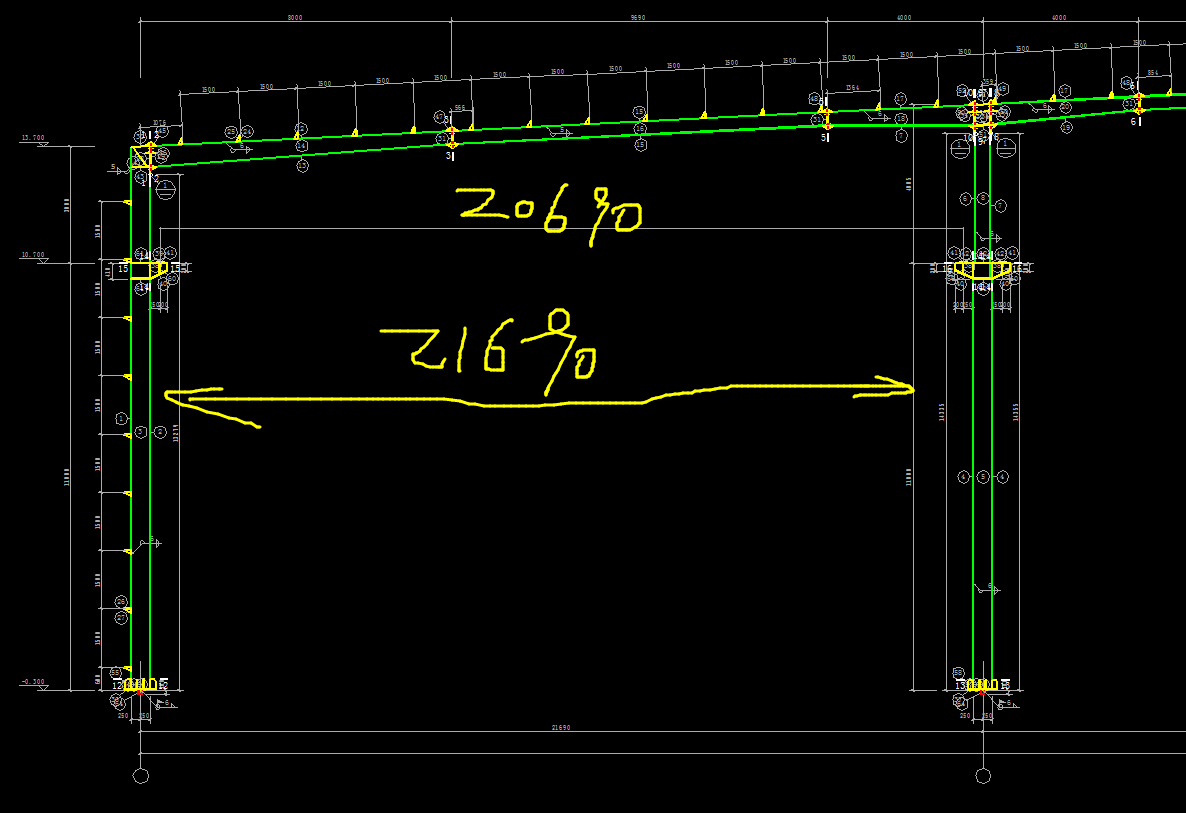 钢结构柱距21690mm吊车的跨度能填写成20690mm吗